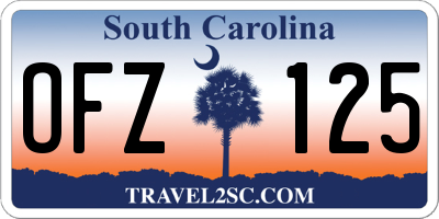 SC license plate OFZ125