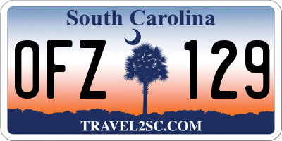SC license plate OFZ129