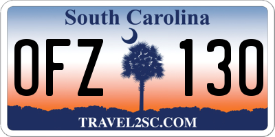 SC license plate OFZ130