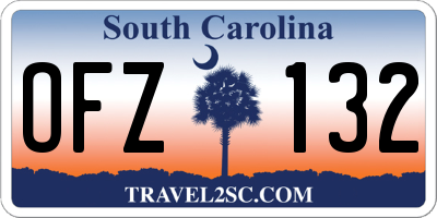 SC license plate OFZ132