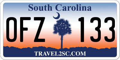 SC license plate OFZ133