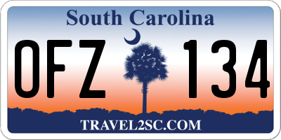 SC license plate OFZ134