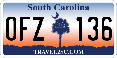 SC license plate OFZ136