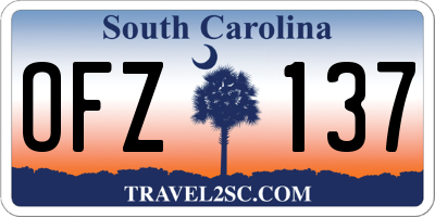 SC license plate OFZ137