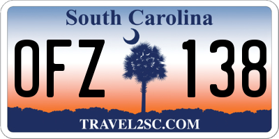 SC license plate OFZ138