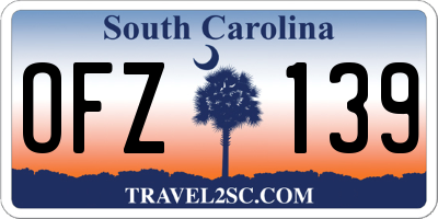 SC license plate OFZ139