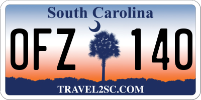 SC license plate OFZ140