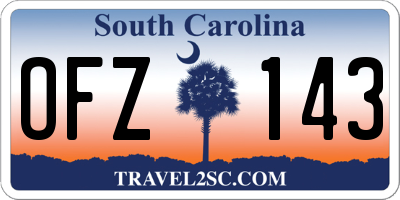 SC license plate OFZ143