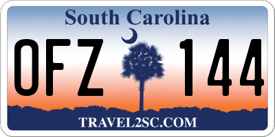 SC license plate OFZ144