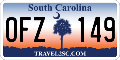 SC license plate OFZ149