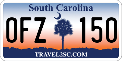 SC license plate OFZ150