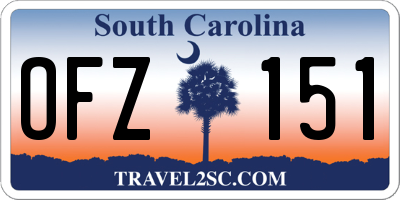 SC license plate OFZ151