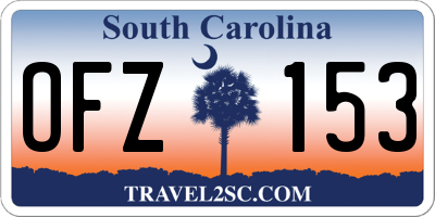 SC license plate OFZ153