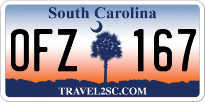 SC license plate OFZ167