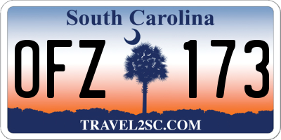 SC license plate OFZ173