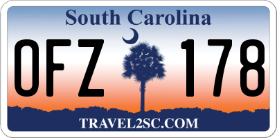 SC license plate OFZ178