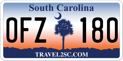 SC license plate OFZ180