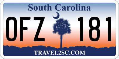SC license plate OFZ181