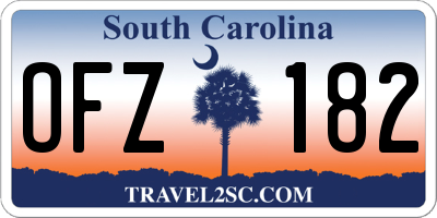 SC license plate OFZ182