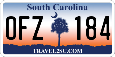 SC license plate OFZ184