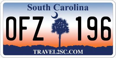 SC license plate OFZ196