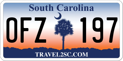 SC license plate OFZ197