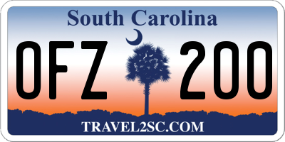 SC license plate OFZ200