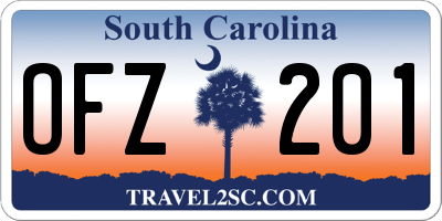 SC license plate OFZ201
