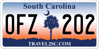 SC license plate OFZ202
