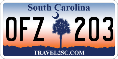 SC license plate OFZ203
