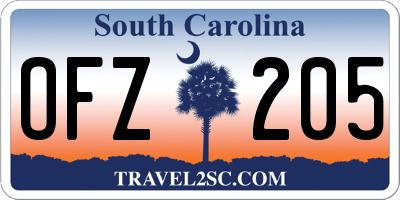 SC license plate OFZ205