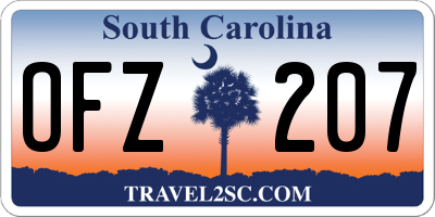 SC license plate OFZ207