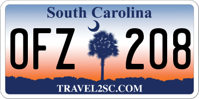 SC license plate OFZ208