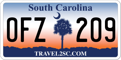 SC license plate OFZ209