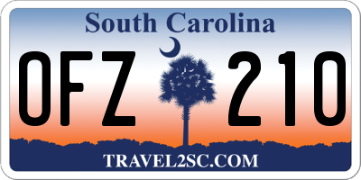 SC license plate OFZ210