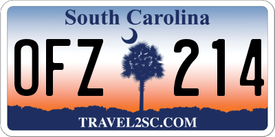 SC license plate OFZ214