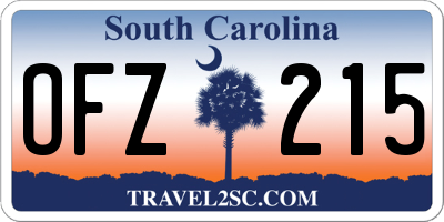 SC license plate OFZ215