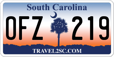 SC license plate OFZ219