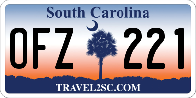 SC license plate OFZ221