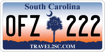 SC license plate OFZ222