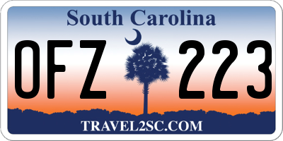 SC license plate OFZ223