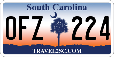 SC license plate OFZ224