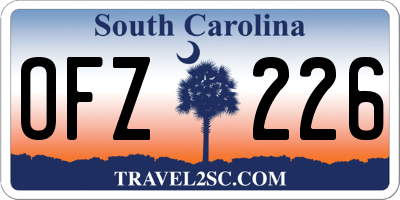 SC license plate OFZ226
