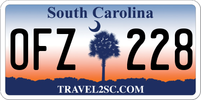 SC license plate OFZ228