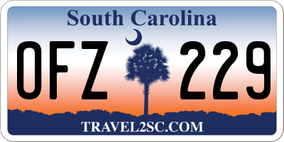 SC license plate OFZ229