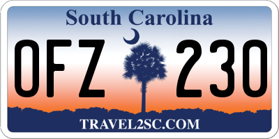 SC license plate OFZ230