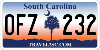 SC license plate OFZ232