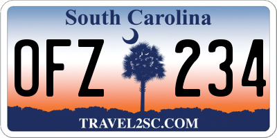 SC license plate OFZ234