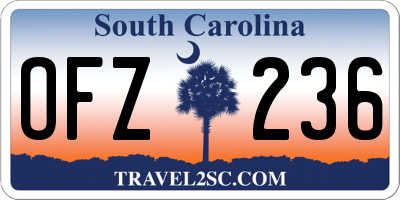 SC license plate OFZ236