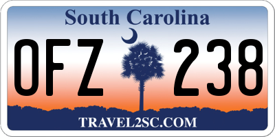 SC license plate OFZ238